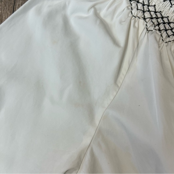 Prada Designer White Smocking Detail Flared Dress SZ 42 - Picture 6 of 12